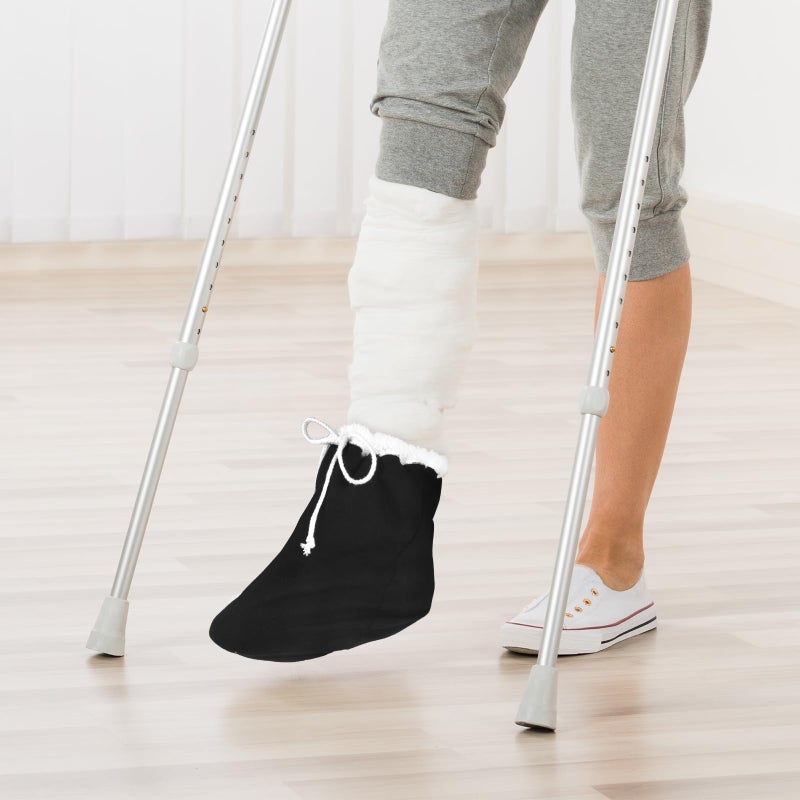 OXDFK Cast Sock Cover for Foot, Cast Cover for Foot, Leg Cast Cover, Adjustable Drawstring Foot Cast Cover for Men and Women(Thick, Black) - Image 5